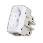 Módulo Tomada Padrão Brasileiro 2P+T 10A-250V Branco Sleek Margirius