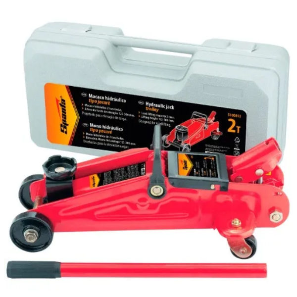 15282240439-macaco-hidraulico-tipo-garrafa-2t-elevacao-158-308-mm-jundiai.png Macaco Hidráulico Tipo Jacaré, 2 T, Altura 125 - 300 mm, Caixa Plástica, 1 Pc Sparta - Imagem 1