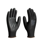 Luva De Poliéster Com PU Preto -9 Imbat