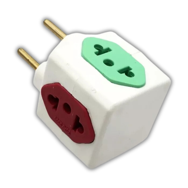 15291862273-benjamin-pino-cubo-jundiai-10a-20a.png Benjamin Adaptador Pino Cubo Colorido Tomada 3 Saídas 10A 1 Saida 20A - Imagem 1