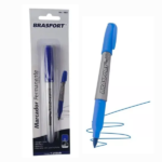 Caneta Marcadora Permanente Ponta Fina 2mm Azul - Brasfort - Imagem 2