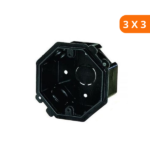 Caixa Plástica 3x3 Preta - Canal - Imagem 2