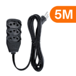 Extensão 10A 2P+T 3 Tomadas 5m Tripolar Preto Magisa - Imagem 2