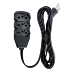 Extensão 10A 2P+T 3 Tomadas 5m Tripolar Preto Magisa