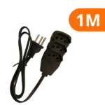 Extensão 10A 2P+T 3 Tomadas 1m Tripolar Preto Magisa - Imagem 2