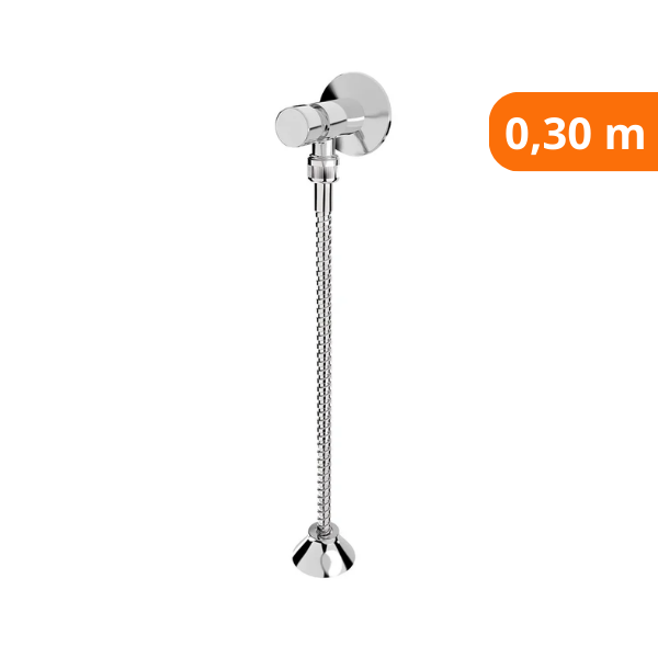 15334637765-valvula-p-mictorio-c-canopla-e-flexivel-0-30m-branco-blister-c-1-peca-blukit-itu.png Válvula P/ Mictório C/ Canopla E Flexível 0,30m Cromado Blister C/ 1 Peça - Blukit - Imagem 2