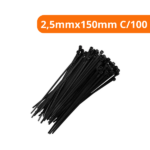 Abraçadeira De Nylon Preto 2,5mmx150mm C/100 - Melfi - Imagem 2
