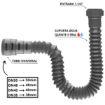 Sifao Sanfonado Universal 61cm Prata Astra - Imagem 4