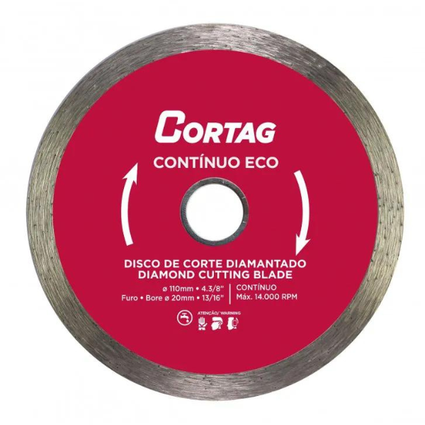 Disco De Corte Diamantado Contínuo Eco 110mm - Cortag 61548 - Imagem 1