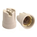 Soquete Elétrico Para Lâmpada em Porcelana E27 - Interneed