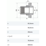 Adaptador Soldável com Anel para Caixa d’Água 25X3/4