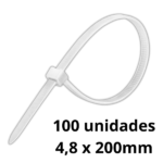 Abraçadeira Nylon Branca 4,8X200mm Pacote Com 100 Unidades Melfi - Imagem 2