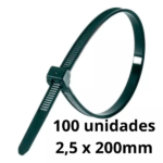 Abraçadeira Nylon Preta 2,5mmx200mm C/100 - Melfi - Imagem 2