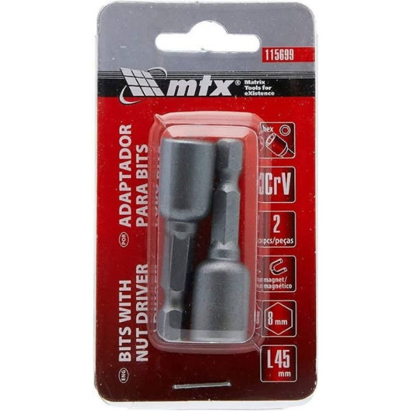 15281893593-soquete-magnetico-para-parafusadeira-d-6mm-l-45-mm-2-pcs-mtx-jundiai.png Soquete Magnético Para Parafusadeira D 6mm, L 45 mm, 2 Peças - MTX - Imagem 1