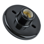 Plafon 1l Sq Porc. 100w Preto - Opl - Imagem 2