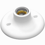 Plafon Para Lâmpada Elétrica 100W Branco Bocal De Porcelana - Romazi