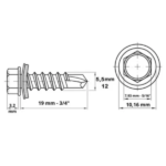 Parafuso para Telha Terça PTA 3 #12 x 3/4