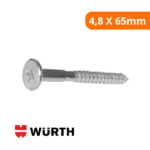 Parafuso Cabeça Tampinha Phillips 4,8 X 65mm 1 Unidade - Wurth - Imagem 2