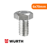 Parafuso Sextavado Rosca Total Grossa 5.8 Din933 6x70mm 1 Unidade - Wurth - Imagem 2