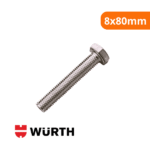 Parafuso Sextavado Rosca Total Grossa 5.8 Din933 8x80mm 1 Unidade - Wurth - Imagem 2