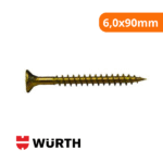 Parafuso Chipboard Cabeça Chata Phillips Biocromatizado 6,0x90mm - Wurth - Imagem 2