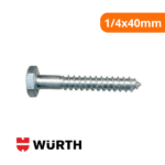 Parafuso Sextavado Rosca Parcial Din571 1/4x40mm - Wurth - Imagem 2