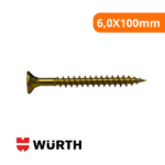 Parafuso Chipboard Cabeça Chata Phillips Biocromatizado 6,0X100mm - Wurth - Imagem 2