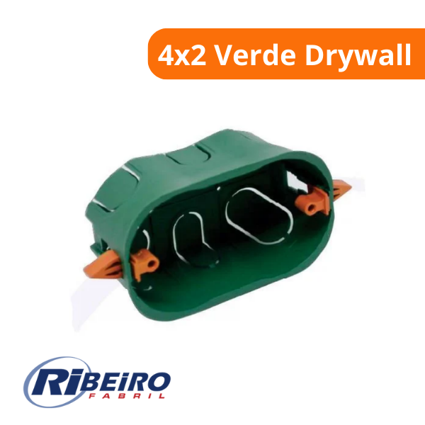 15347886575-caixa-de-luz-plastico-4x2-verde-drywall-70290100-ribeiro-campo-limpo.png Caixa De Luz Plástico 4x2 Verde Drywall 70290100 - Ribeiro - Imagem 2