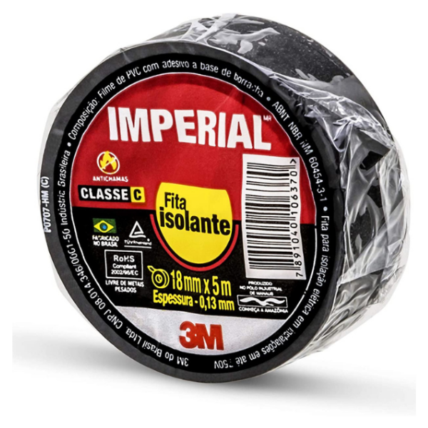 15348941432-fita-isolante-imperial-slim-18mmx20m-3m-jundiai.png Fita Isolante Imperial Slim 18mmx20m - 3M - Imagem 1