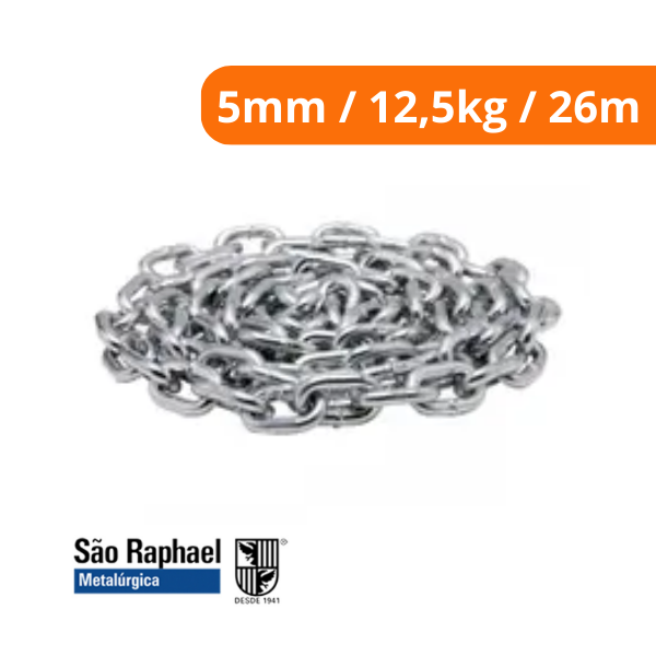 15349308416-corrente-soldavel-zincada-5mm-12-5kg-26m-sao-raphael-campo-limpo.png Corrente Soldável Zincada 5mm (Por Metro) - São Raphael - Imagem 2