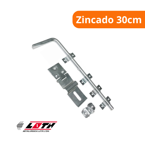 15349607877-ferrolho-redondo-para-portao-com-porta-cadeado-zincado-30cm-loth-campo-limpo.png Ferrolho Redondo Para Portão Com Porta Cadeado Zincado 30cm - Loth - Imagem 2