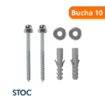 Kit Para Bacia Parafuso Latão De Fixação Bucha 10 - Stoc - Imagem 2