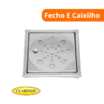 Ralo Grelha Quadrada de 10 Com Fecho E Caixilho - Clarinox - Imagem 2