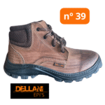 Bota de Segurança Couro Vaqueta Cor Tabaco Nº39 - Dellani - Imagem 2