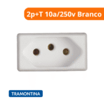 Tomada 2p+T 10a/250v Branco -Tramontina - Imagem 2