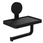 Papeleira Com Suporte Com Adesivo Preto Fosco - Astra