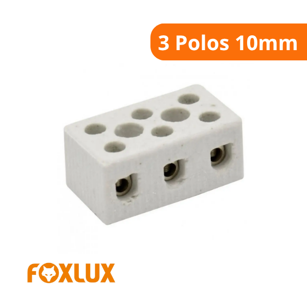 15356312570-conector-porcelana-3-polos-10mm-foxlux-cabreuva.png Conector Porcelana 3 Polos 10mm - Foxlux - Imagem 2