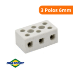 Conector Porcelana 3 Polos 6mm - Brasfort - Imagem 2