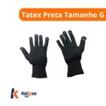 Luva Malha Tricotada Pigmentada Tatex Preta Tamanho G - Kalipso - Imagem 2