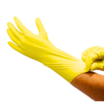 Luva De Látex Forrada Amarela 9 / G - Imbat - Imagem 3
