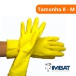 Luva De Látex Forrada Amarela Tamanho 8 / M - Imbat - Imagem 3