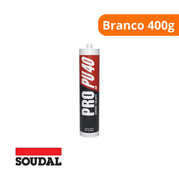 15356768474-cola-pu-40-pro-branco-400g-soudal-campo-limpo.png Cola PU 40 PRO Branco 400g - Soudal - Imagem 2