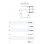 Tê de Esgoto DN 50mm - Fortlev - Imagem 3