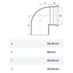 Joelho 90° Esgoto SN DN 40mm - Fortlev - Imagem 2