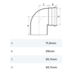 Joelho 90° Esgoto SN DN 50mm - Fortlev - Imagem 3