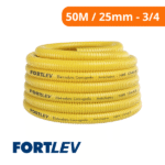 Eletroduto Conduíte Corrugado Flexível Amarelo 25mmX50m - Fortlev - Imagem 3
