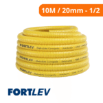 Eletroduto Conduíte Corrugado Flexível Amarelo 20mmX10m - Fortlev - Imagem 2