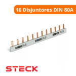 Barramento Mono Para 16 Disjuntores DIN 80A - Steck - Imagem 2