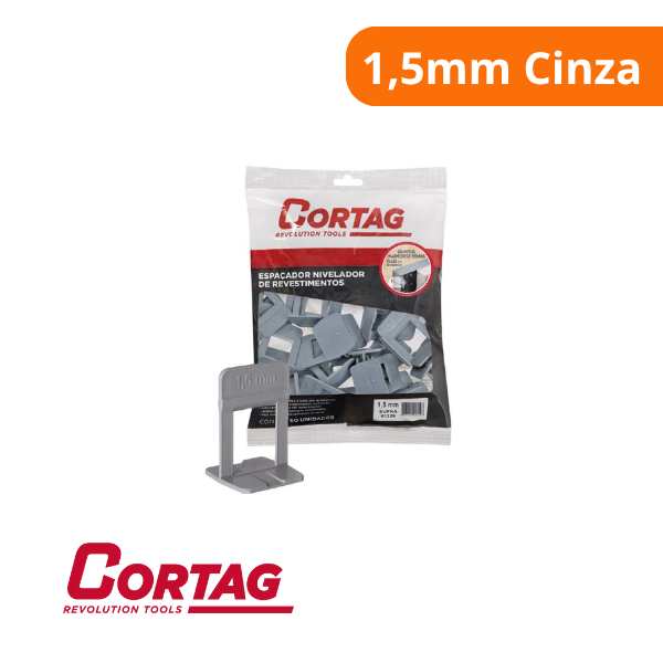 Espaçador Nivelador 1,5mm Supra Cinza (Pacote Com 50 Unidades) - Cortag - Imagem 2