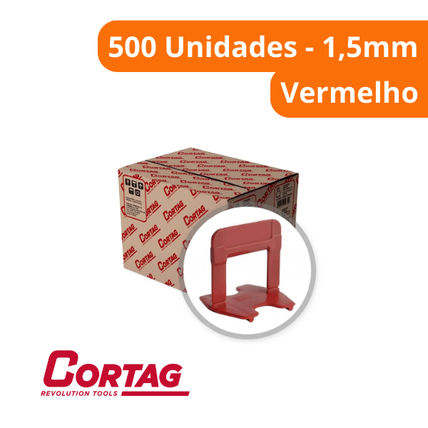 Espaçador Nivelador 1,5mm Eco Vermelho (Pacote Com 500 Unidades) - Cortag - Imagem 2